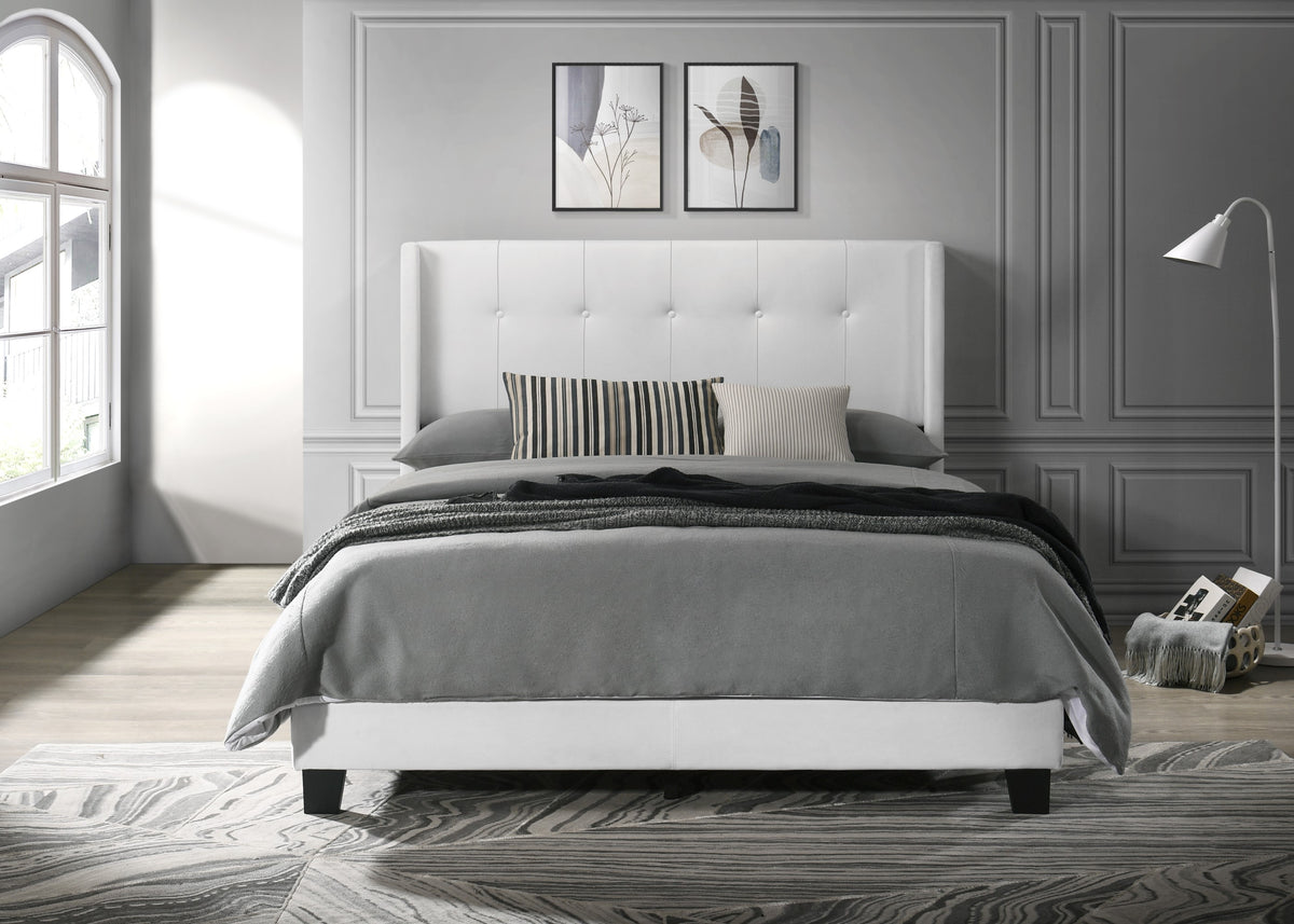Home Design Evelyn Upholstered Panel Bed Frame