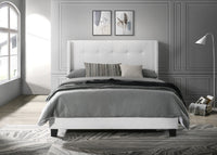 Home Design Evelyn Upholstered Panel Bed Frame