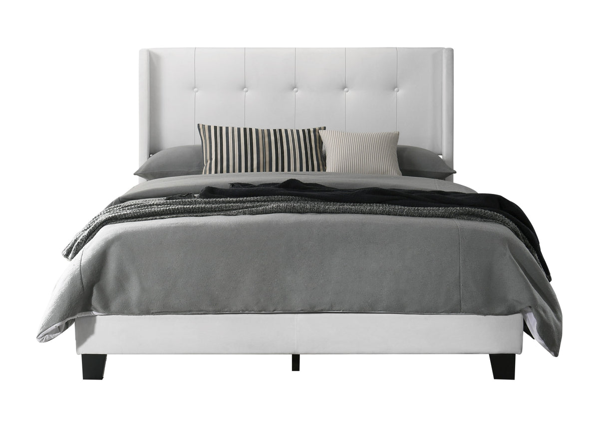 Home Design Evelyn Upholstered Panel Bed Frame