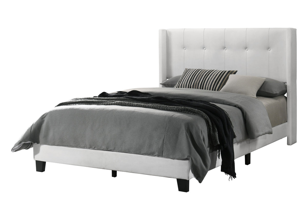 Home Design Evelyn Upholstered Panel Bed Frame
