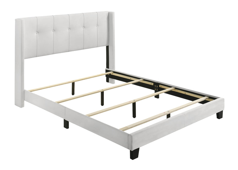 Home Design Evelyn Upholstered Panel Bed Frame