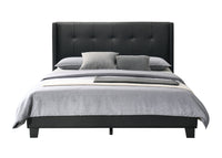 Home Design Evelyn Upholstered Platform Bed Frame