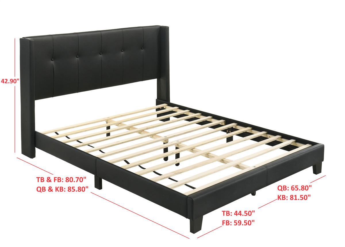 Home Design Evelyn Upholstered Platform Bed Frame