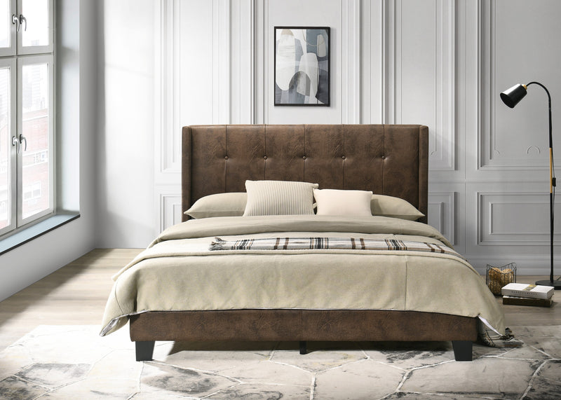 Home Design Evelyn Upholstered Platform Bed Frame