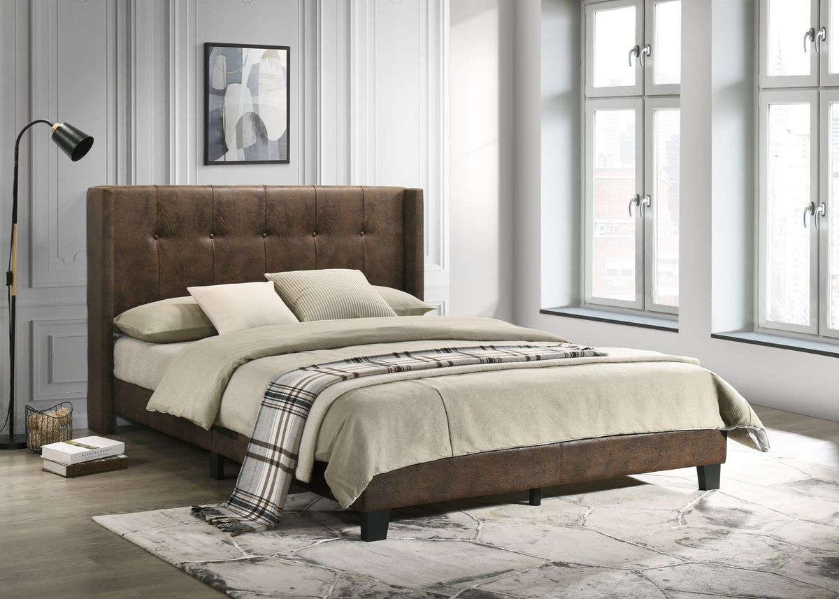 Home Design Evelyn Upholstered Platform Bed Frame