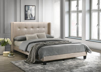 Home Design Evelyn Upholstered Platform Bed Frame