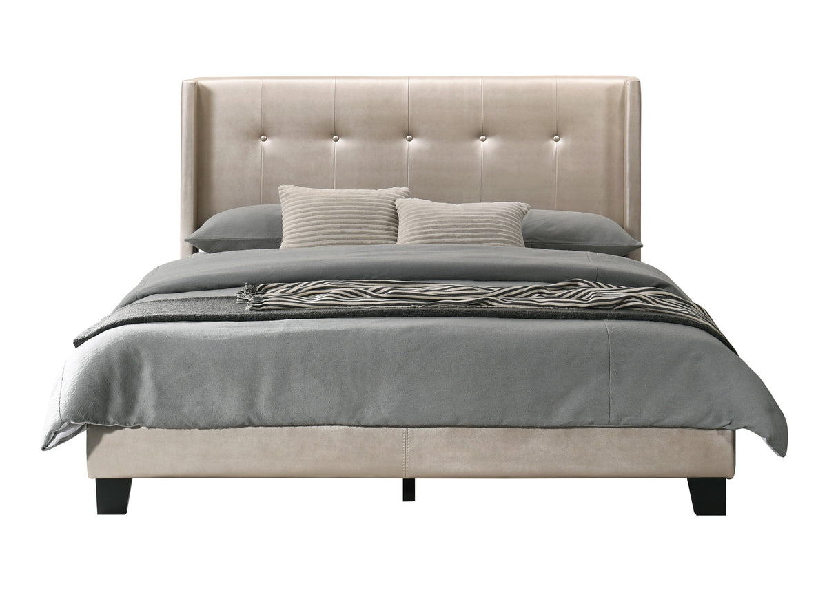 Home Design Evelyn Upholstered Platform Bed Frame