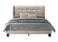 Home Design Evelyn Upholstered Platform Bed Frame