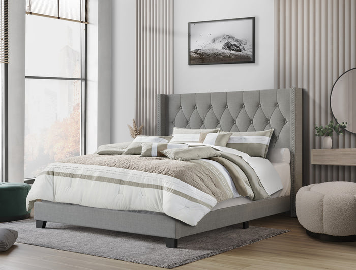 Home Design Danbury Tufted Upholstered Panel Bed Frame For Adult, Box Spring Required (Sold Separately)
