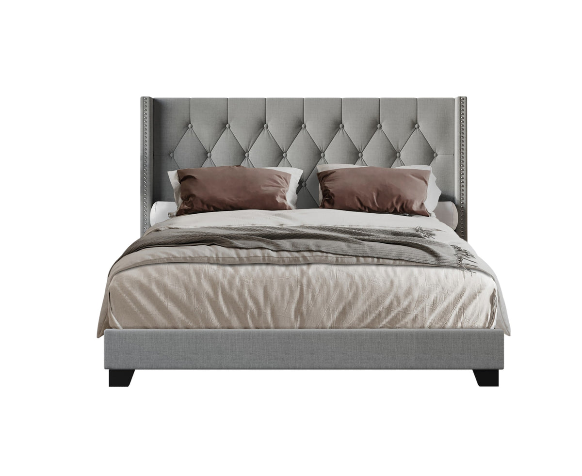 Home Design Danbury Tufted Upholstered Panel Bed Frame For Adult, Box Spring Required (Sold Separately)