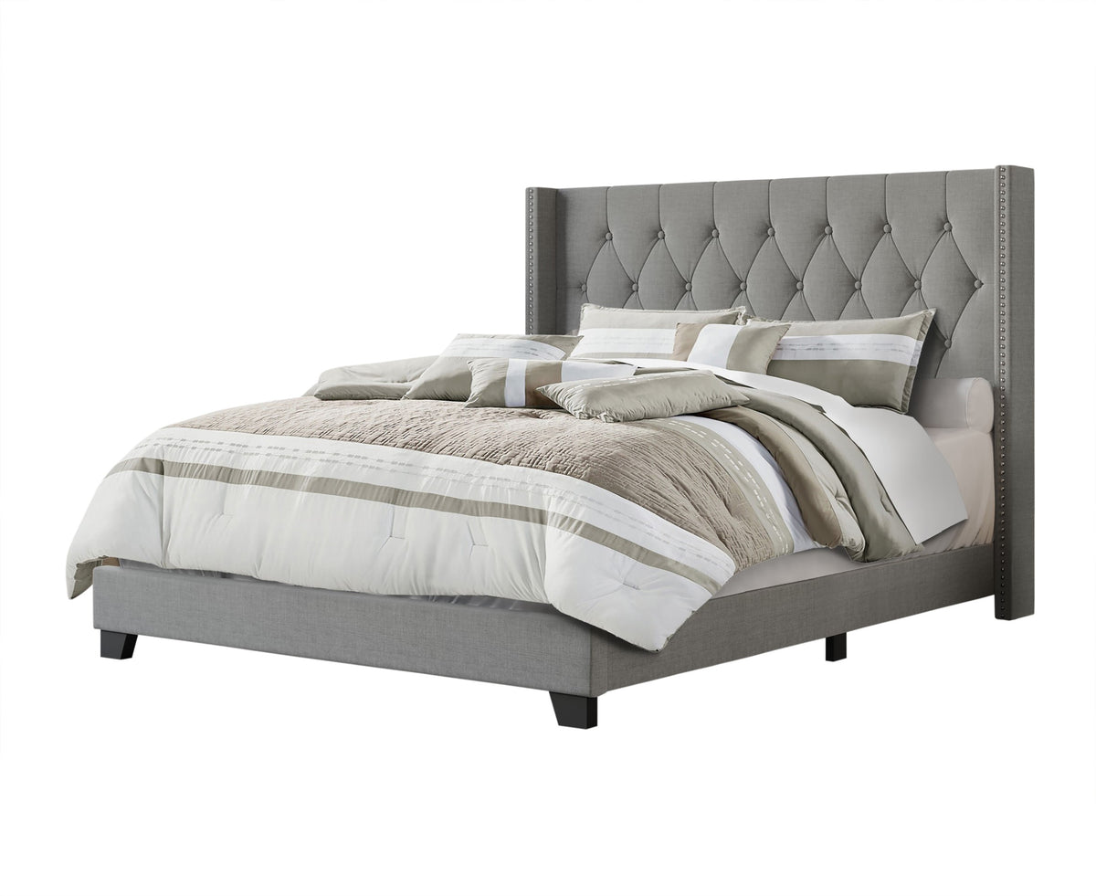 Home Design Danbury Tufted Upholstered Panel Bed Frame For Adult, Box Spring Required (Sold Separately)