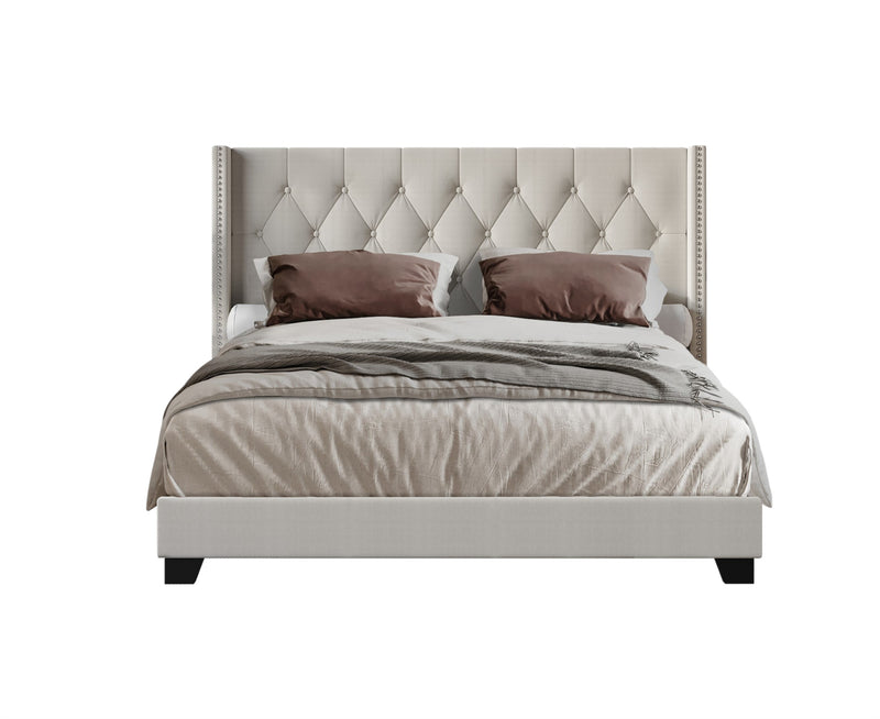 Home Design Danbury Tufted Upholstered Panel Bed Frame For Adult, Box Spring Required (Sold Separately)