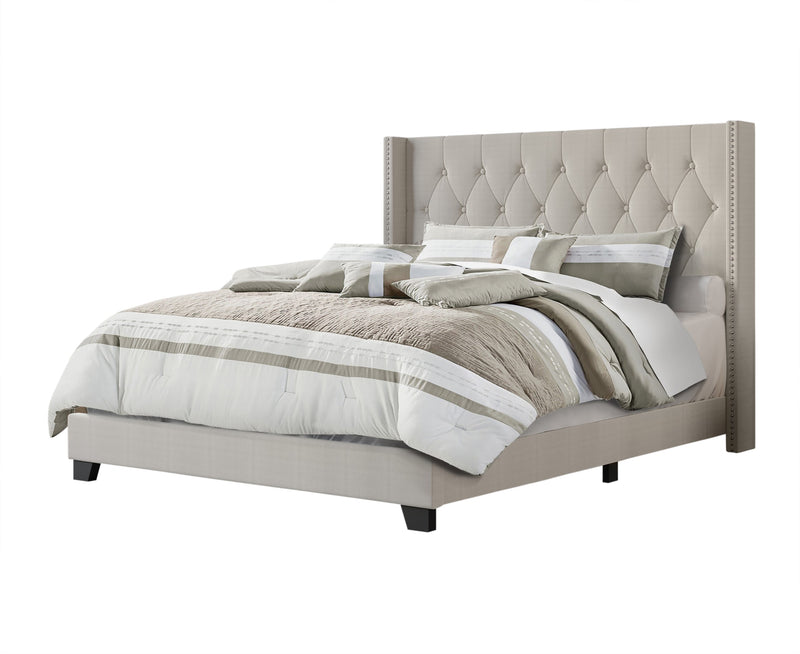 Home Design Danbury Tufted Upholstered Panel Bed Frame For Adult, Box Spring Required (Sold Separately)