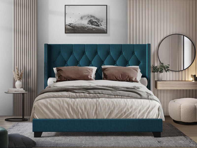 Home Design Danbury Tufted Upholstered Panel Bed Frame For Adult, Box Spring Required (Sold Separately)