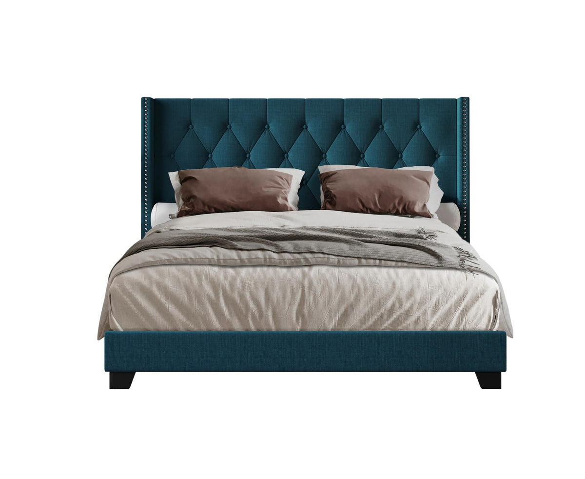 Home Design Danbury Tufted Upholstered Panel Bed Frame For Adult, Box Spring Required (Sold Separately)