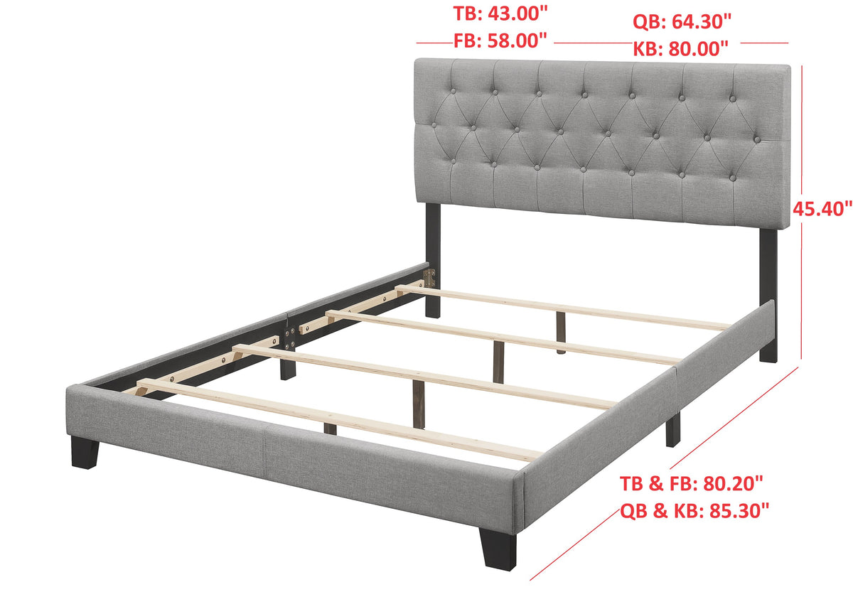Home Design Dillon Tufted Upholstered Panel Bed Frame For Adult
