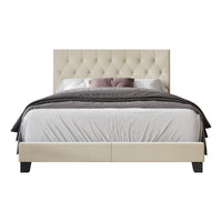 Dillon Twin Tufted Upholstered Panel Bed Frame with Button Tufting and Foam-Filled Headboard, Gray, Easy Assembly