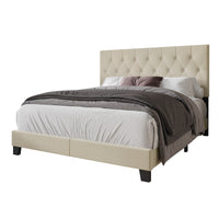 Dillon Twin Tufted Upholstered Panel Bed Frame with Button Tufting and Foam-Filled Headboard, Gray, Easy Assembly