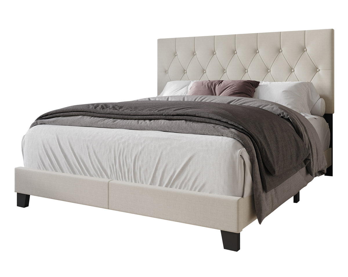 Home Design Dillon Tufted Upholstered Panel Bed Frame For Adult