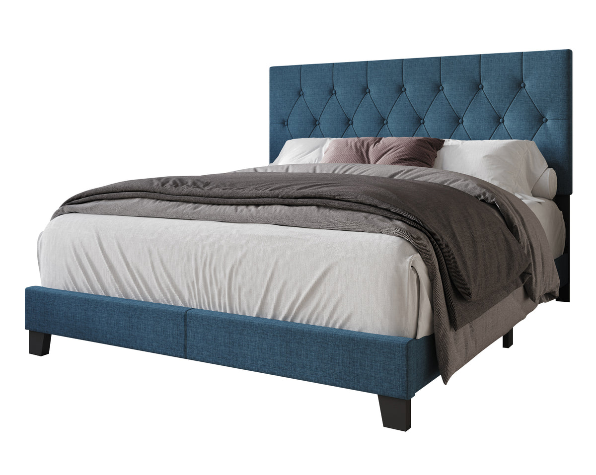 Home Design Dillon Tufted Upholstered Panel Bed Frame For Adult