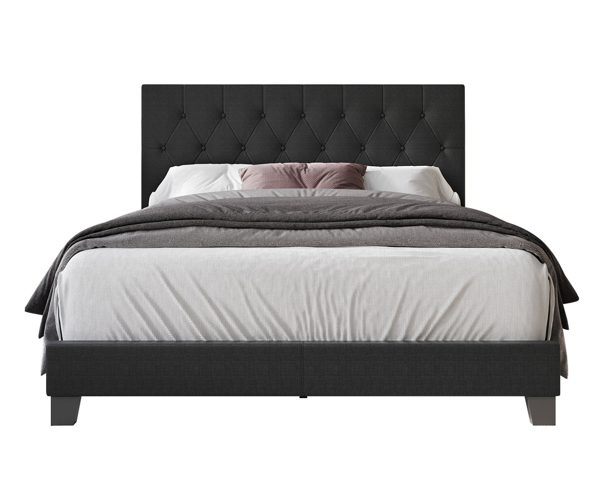 Home Design Dillon Tufted Upholstered Panel Bed Frame For Adult