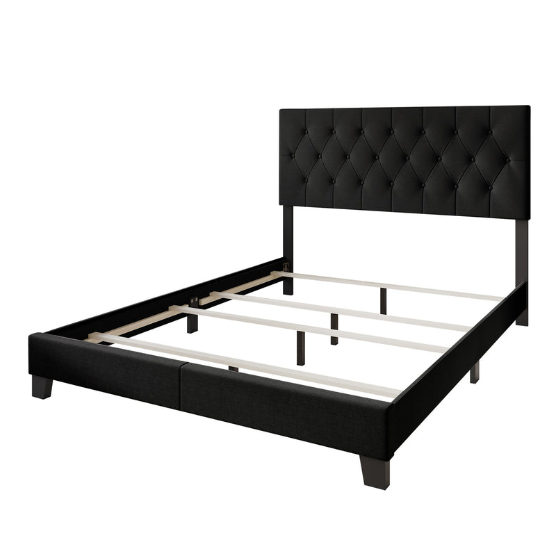 Dillon Twin Tufted Upholstered Panel Bed Frame with Button Tufting and Foam-Filled Headboard, Gray, Easy Assembly