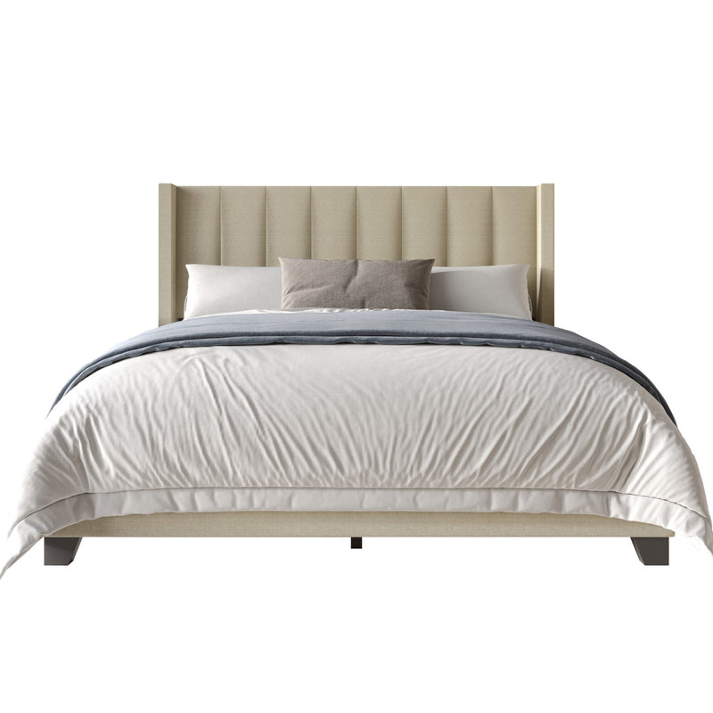 Home Design Angela Button-tufted Upholstered With Adjustable Headboard, Dark Beige