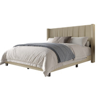 Home Design Angela Button-tufted Upholstered With Adjustable Headboard, Dark Beige