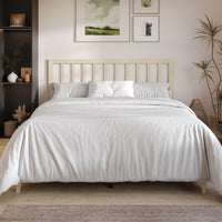 Home Design Lancaster Platform Bed Frame with Slatted Headboard, No box spring required, Easy Assembly