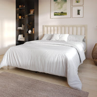 Home Design Lancaster Platform Bed Frame with Slatted Headboard, No box spring required, Easy Assembly