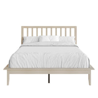 Home Design Lancaster Platform Bed Frame with Slatted Headboard, No box spring required, Easy Assembly