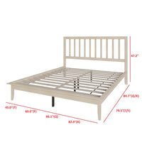 Home Design Lancaster Platform Bed Frame with Slatted Headboard, No box spring required, Easy Assembly