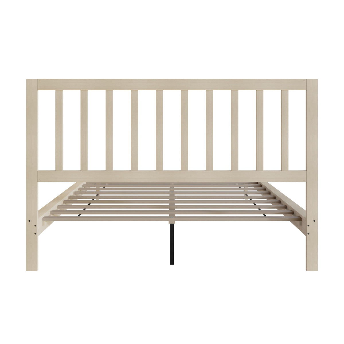 Home Design Lancaster Platform Bed Frame with Slatted Headboard, No box spring required, Easy Assembly