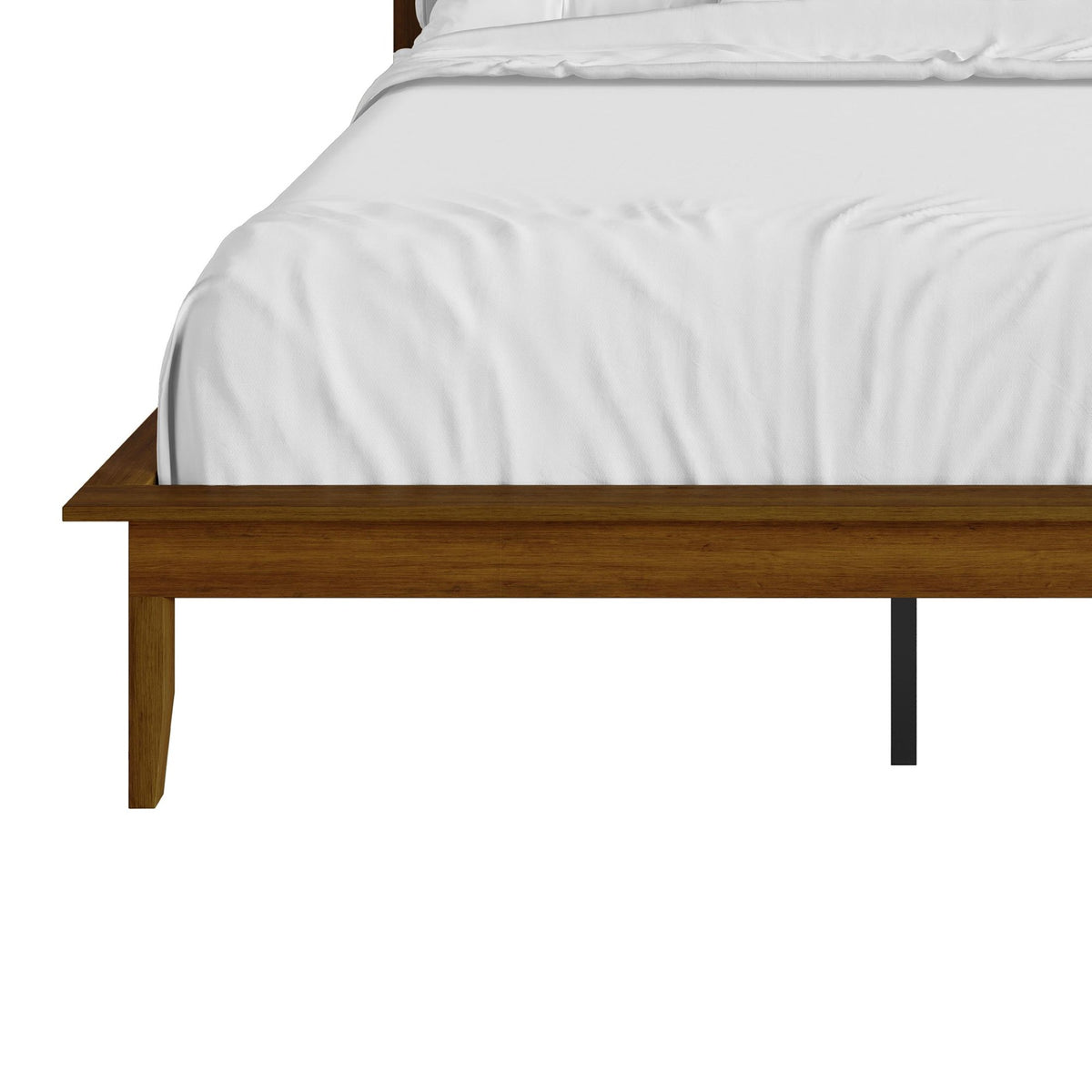 Home Design Lancaster Platform Bed Frame with Slatted Headboard, No box spring required, Easy Assembly