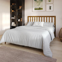 Home Design Lancaster Platform Bed Frame with Slatted Headboard, No box spring required, Easy Assembly