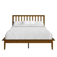 Home Design Lancaster Platform Bed Frame with Slatted Headboard, No box spring required, Easy Assembly