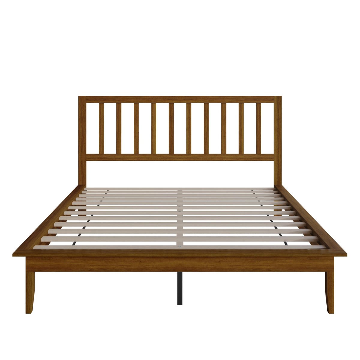 Home Design Lancaster Platform Bed Frame with Slatted Headboard, No box spring required, Easy Assembly
