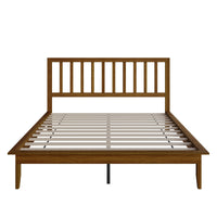 Home Design Lancaster Platform Bed Frame with Slatted Headboard, No box spring required, Easy Assembly
