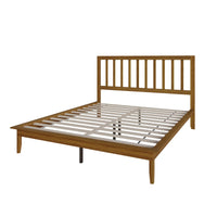 Home Design Lancaster Platform Bed Frame with Slatted Headboard, No box spring required, Easy Assembly
