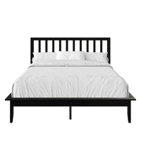Home Design Lancaster Platform Bed Frame with Slatted Headboard, No box spring required, Easy Assembly