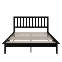 Home Design Lancaster Platform Bed Frame with Slatted Headboard, No box spring required, Easy Assembly