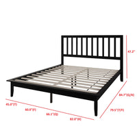 Home Design Lancaster Platform Bed Frame with Slatted Headboard, No box spring required, Easy Assembly