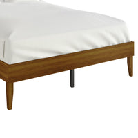 Home Design Oxnard Solid Wood Platform Bed Frame with X-Pattern Headboard and Full Slat Support System