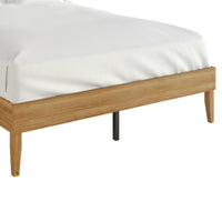 Home Design Oxnard Solid Wood Platform Bed Frame with X-Pattern Headboard and Full Slat Support System