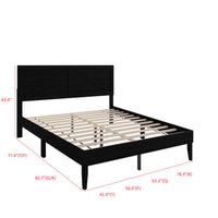 Home Design Oxnard Solid Wood Platform Bed Frame with X-Pattern Headboard and Full Slat Support System