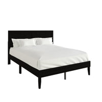 Home Design Oxnard Solid Wood Platform Bed Frame with X-Pattern Headboard and Full Slat Support System