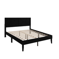 Home Design Oxnard Solid Wood Platform Bed Frame with X-Pattern Headboard and Full Slat Support System