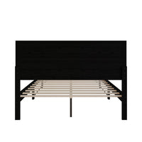 Home Design Oxnard Solid Wood Platform Bed Frame with X-Pattern Headboard and Full Slat Support System