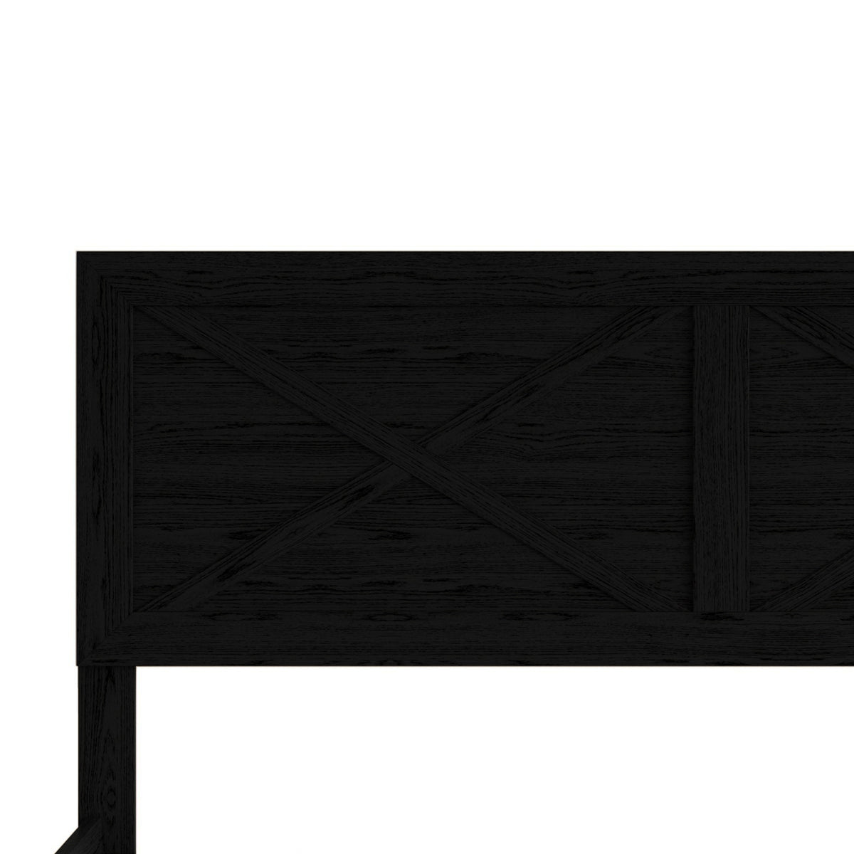 Home Design Oxnard Solid Wood Platform Bed Frame with X-Pattern Headboard and Full Slat Support System