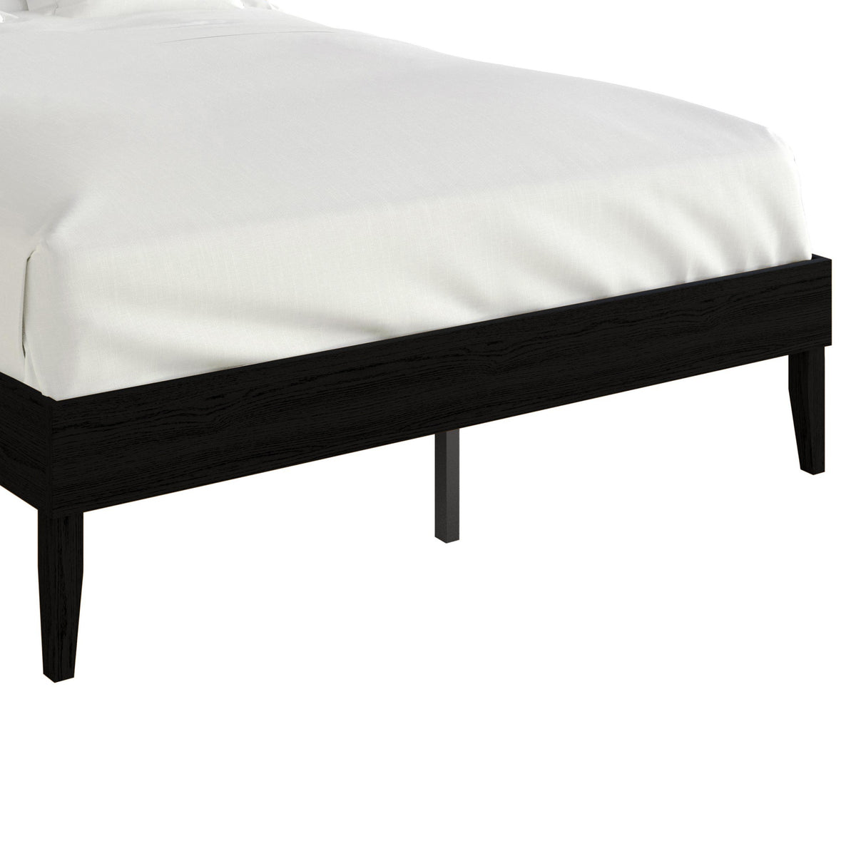 Home Design Oxnard Solid Wood Platform Bed Frame with X-Pattern Headboard and Full Slat Support System